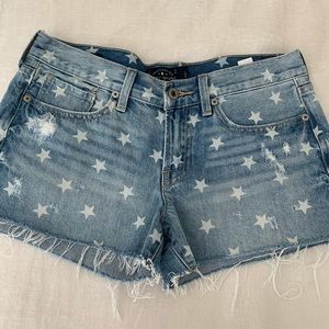 Lucky Brand white star distressed cutoffs